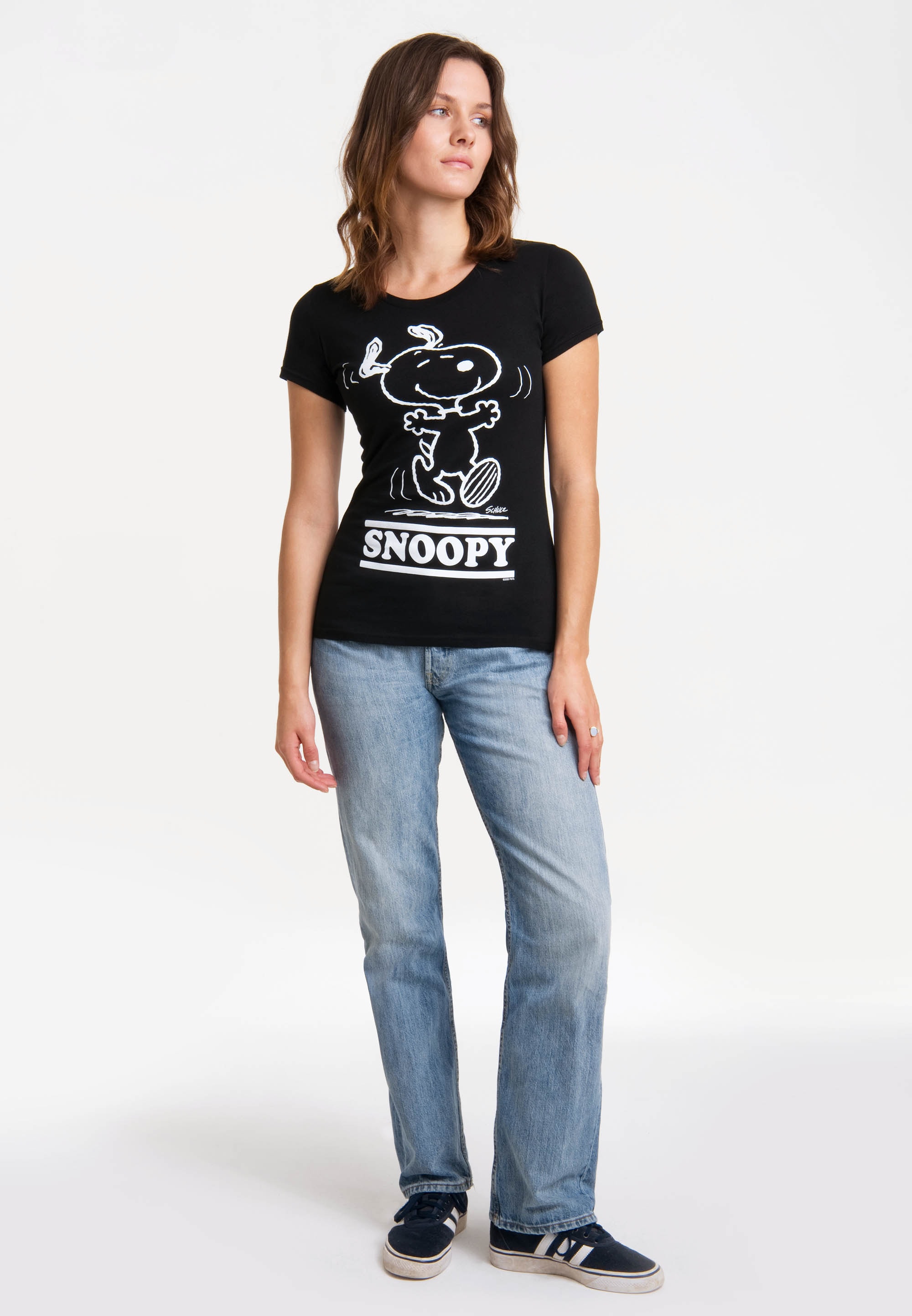 Original-Print T-Shirt - »Snoopy LOGOSHIRT mit shoppen Happy«, lizenziertem