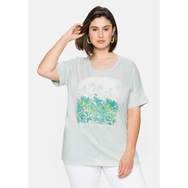 Sheego T-Shirt »Große Größen«, mit Frontdruck und Ärmelaufschlag online