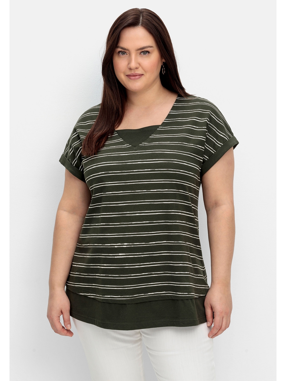 reiner online Größen«, T-Shirt aus im Baumwolle Lagenlook, Sheego »Große