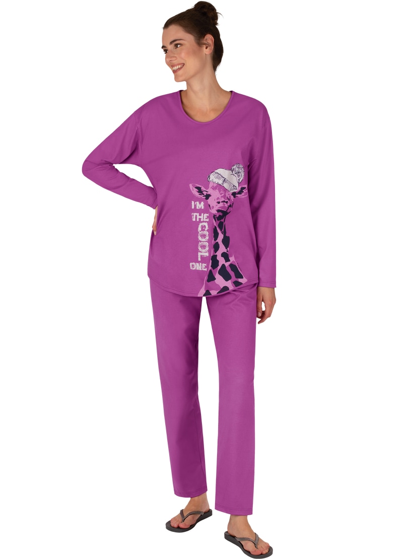 Trigema Schlafanzug »TRIGEMA Langer Schlafanzug & Giraffe-Motiv« mit bestellen auf Rechnung Wäsche