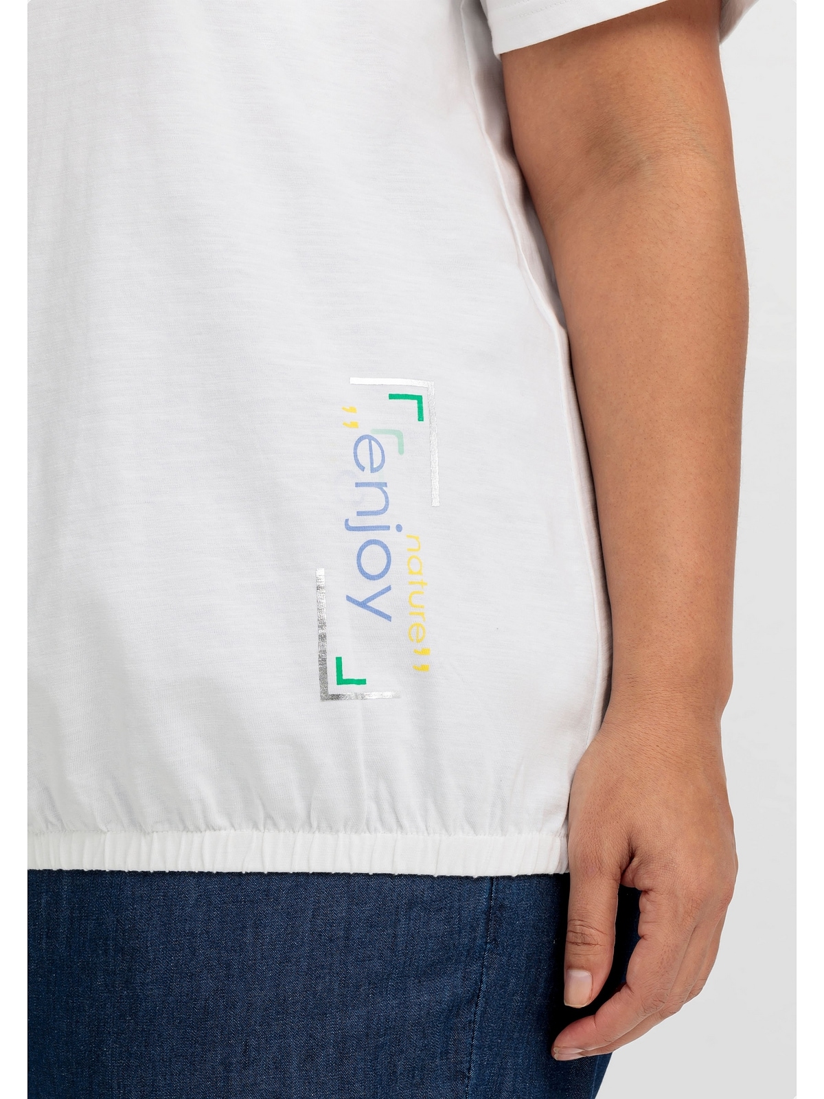 Größen«, »Große und Rippblende gestreifter mit Gummizugbund shoppen Sheego T-Shirt