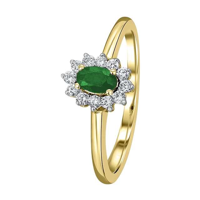 ONE ELEMENT Diamantring »0,15 ct Diamant Brillant Smaragd Ring aus 585  Gelbgold«, Damen Gold Schmuck online kaufen | I\'m walking
