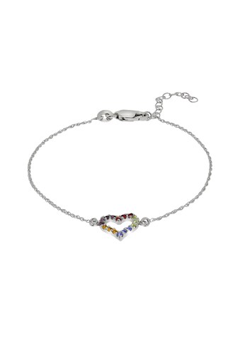 Zeeme Armband »925/- Sterling Silber Zirkonia Herz Kristalle« kaufen
