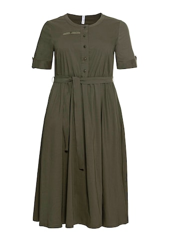 Sheego Blusenkleid »Kleid«, mit Knopfleiste und Bindegürtel kaufen