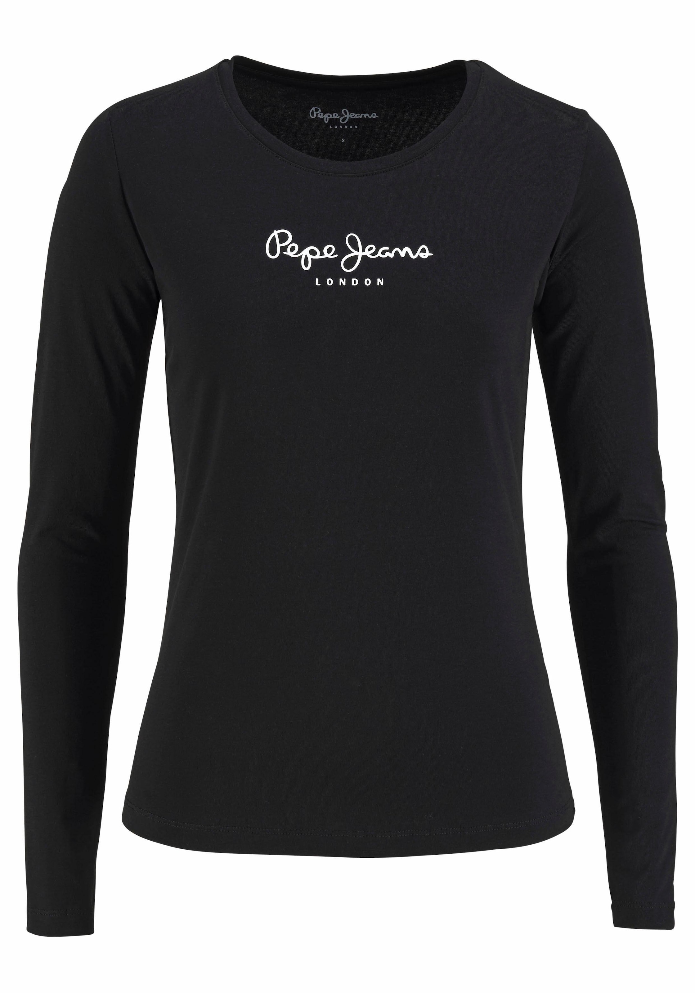 mit VIRGINA »NEW shoppen L/S«, Pepe Langarmshirt Logo-Print Jeans