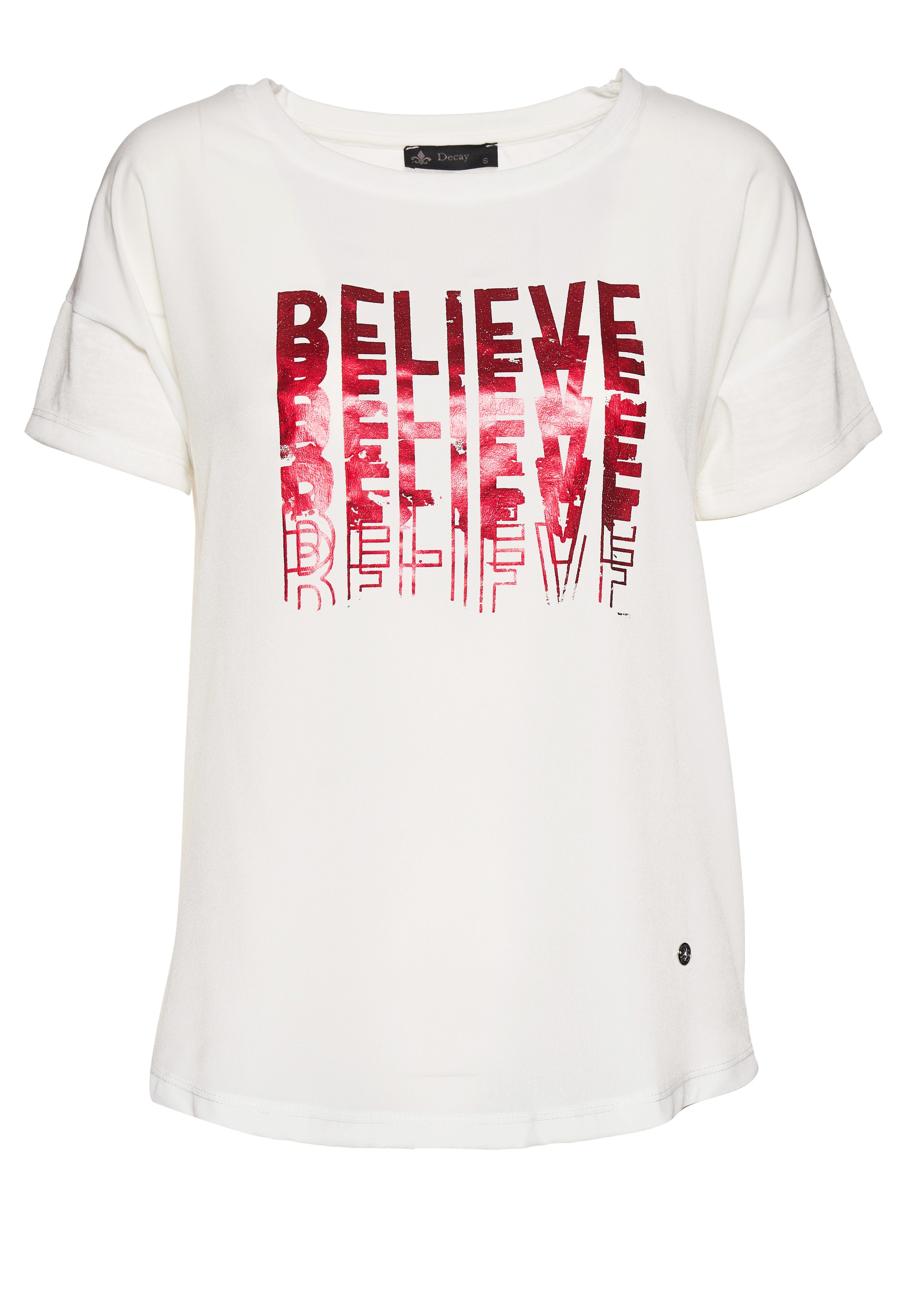 I\'m | walking mit online Printmotiv »Believe«, detailliertem Decay T-Shirt