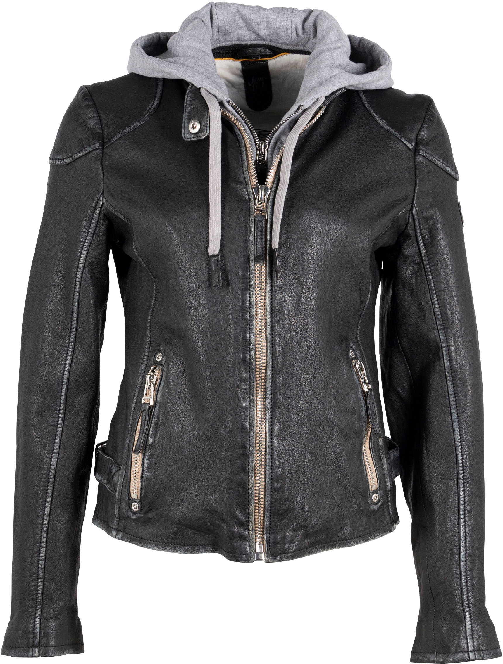 gipsy -  Lederjacke "GWFinja S23 LABAGV", mit Kapuze