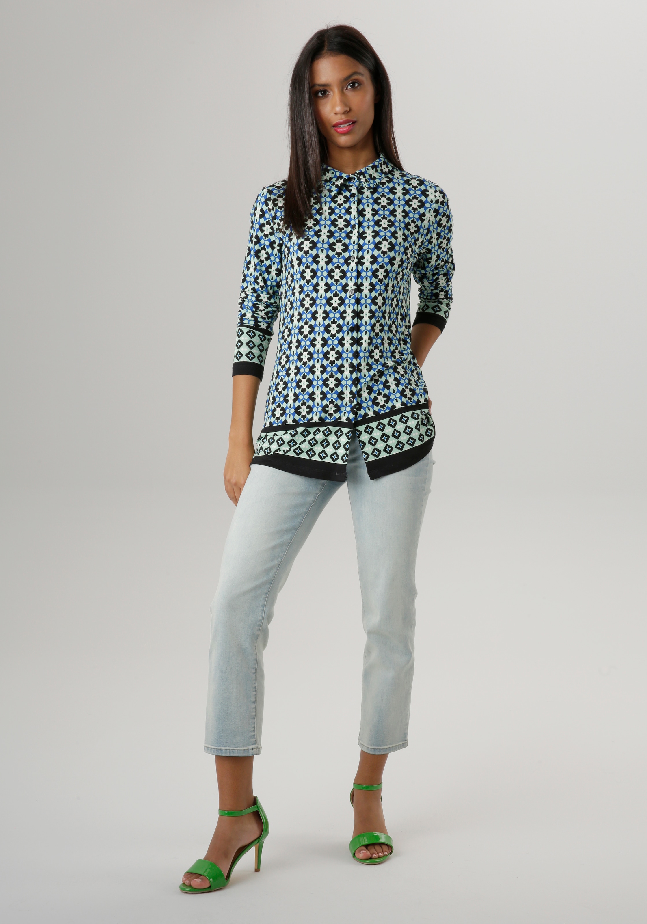 Aniston online Jerseyqualität KOLLEKTION Hemdbluse, NEUE walking SELECTED | kaufen - elastischer I\'m in