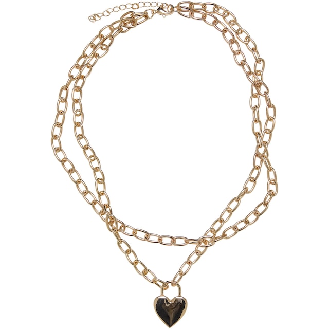 URBAN CLASSICS Edelstahlkette »Accessoires Heart Padlock Necklace«  bestellen | I\'m walking