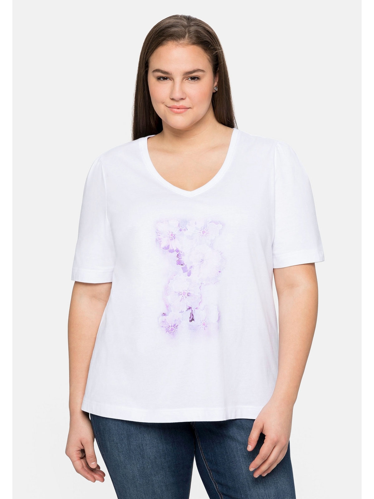 Sheego T-Shirt aus »Große Baumwolle Größen«, mit | online walking I\'m Frontdruck