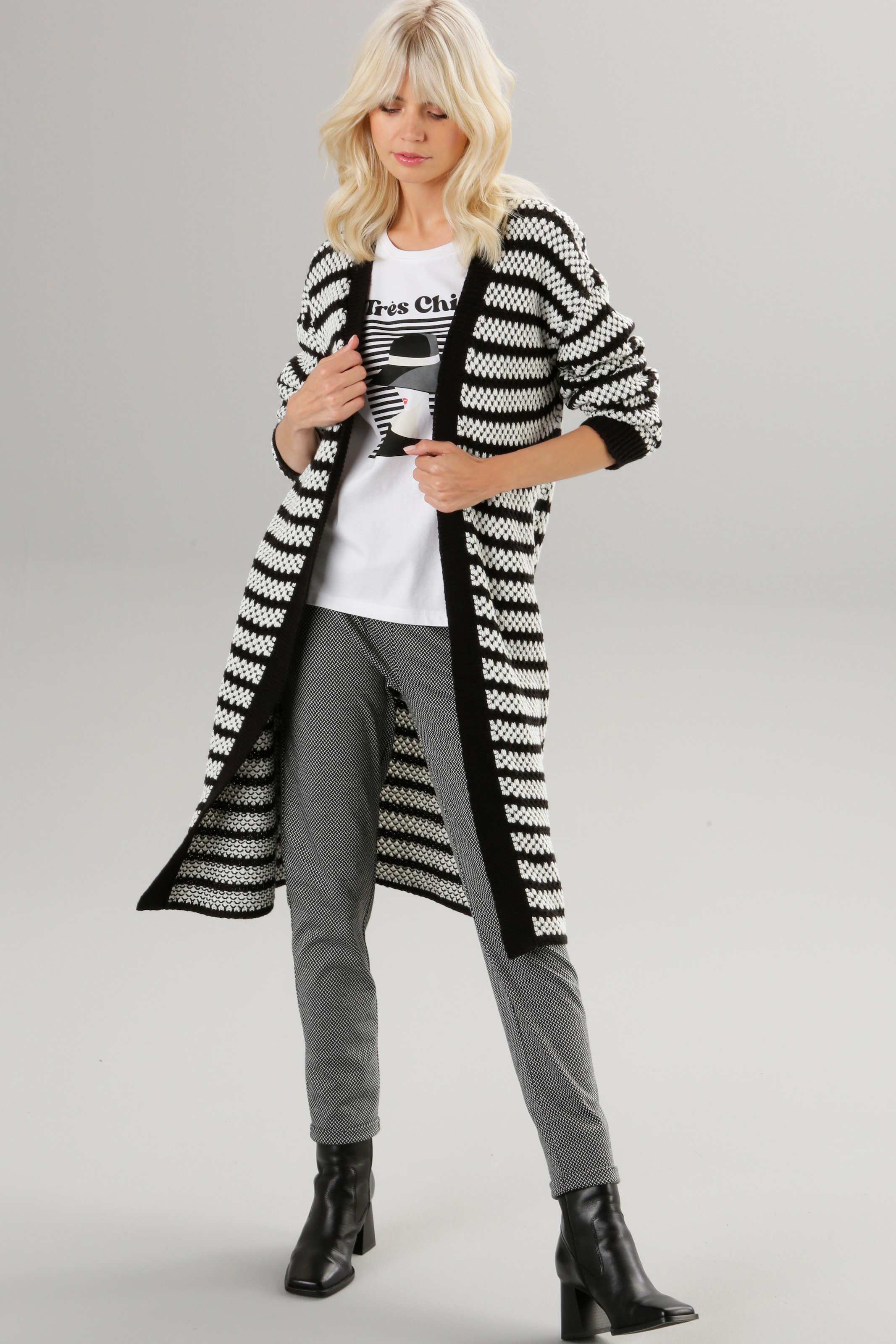 SELECTED mit kaufen Aniston Strickjacke, Streifen-Muster