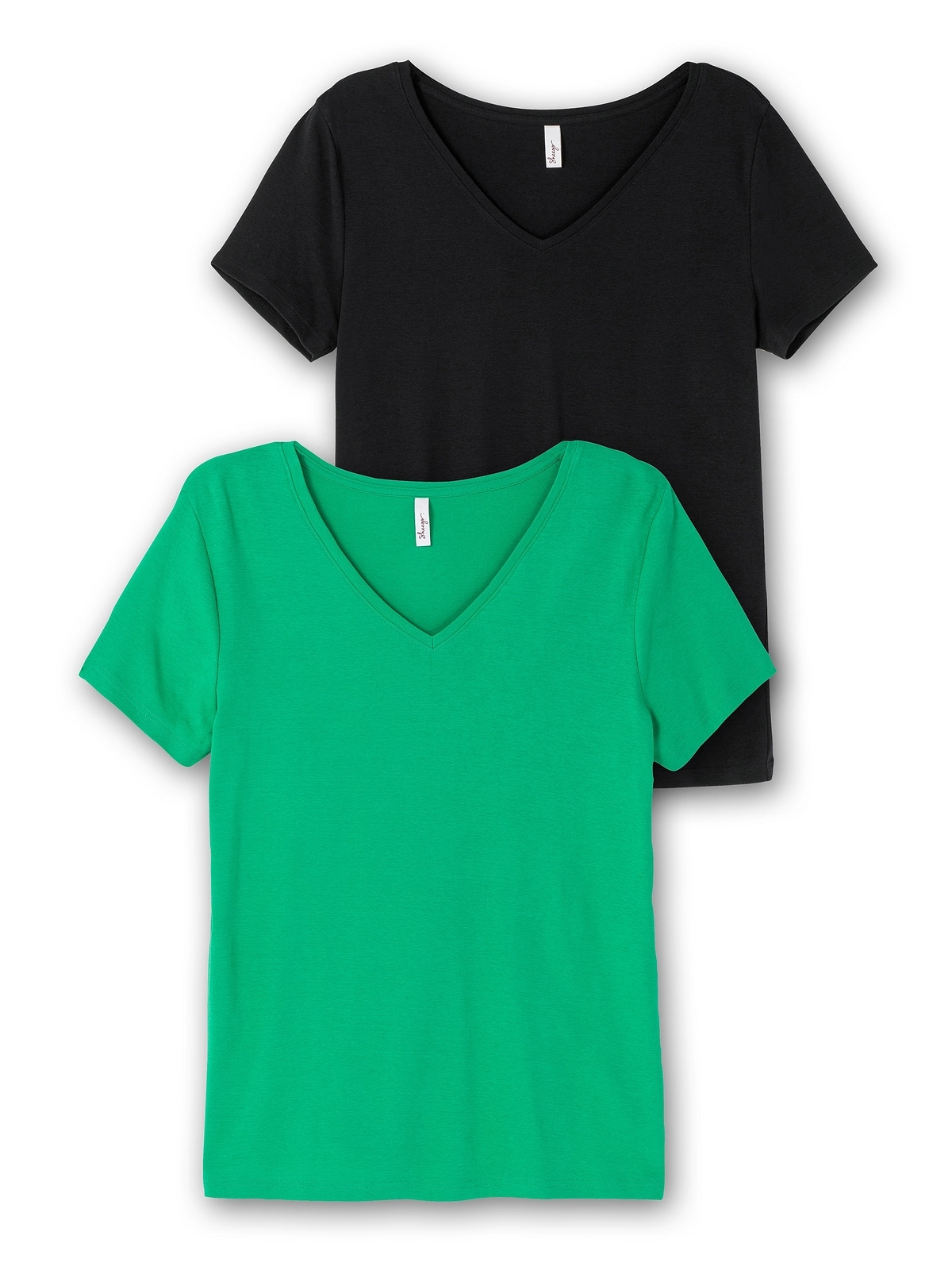 Sheego T-Shirt | walking Größen«, I\'m im »Große V-Ausschnitt kaufen Doppelpack, mit