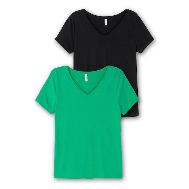 Sheego T-Shirt »Große Größen«, im Doppelpack, mit V-Ausschnitt kaufen | I'm  walking