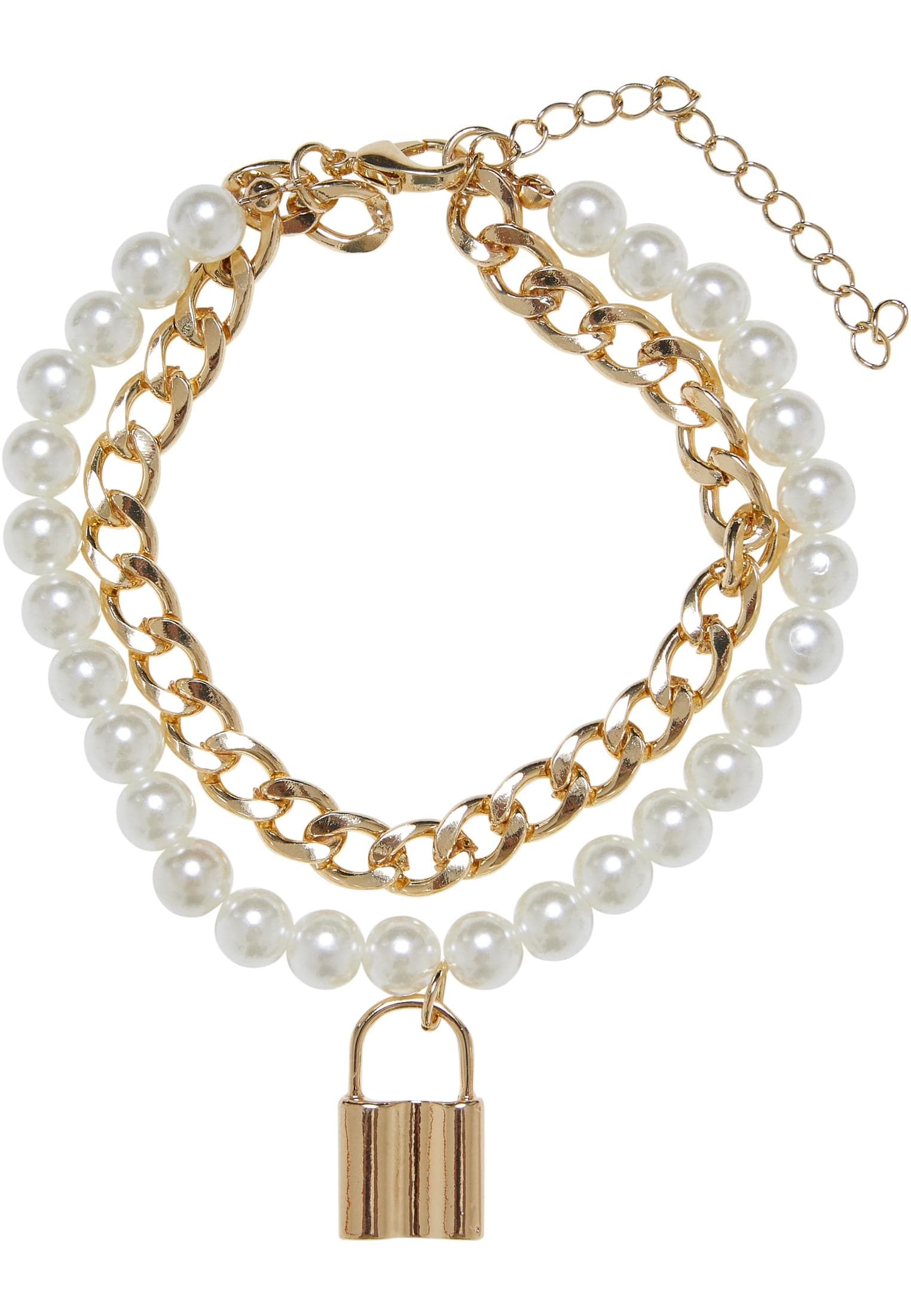 URBAN CLASSICS Bettelarmband »Accessoires Padlock Pearl Layering Bracelet«  im Onlineshop | I\'m walking