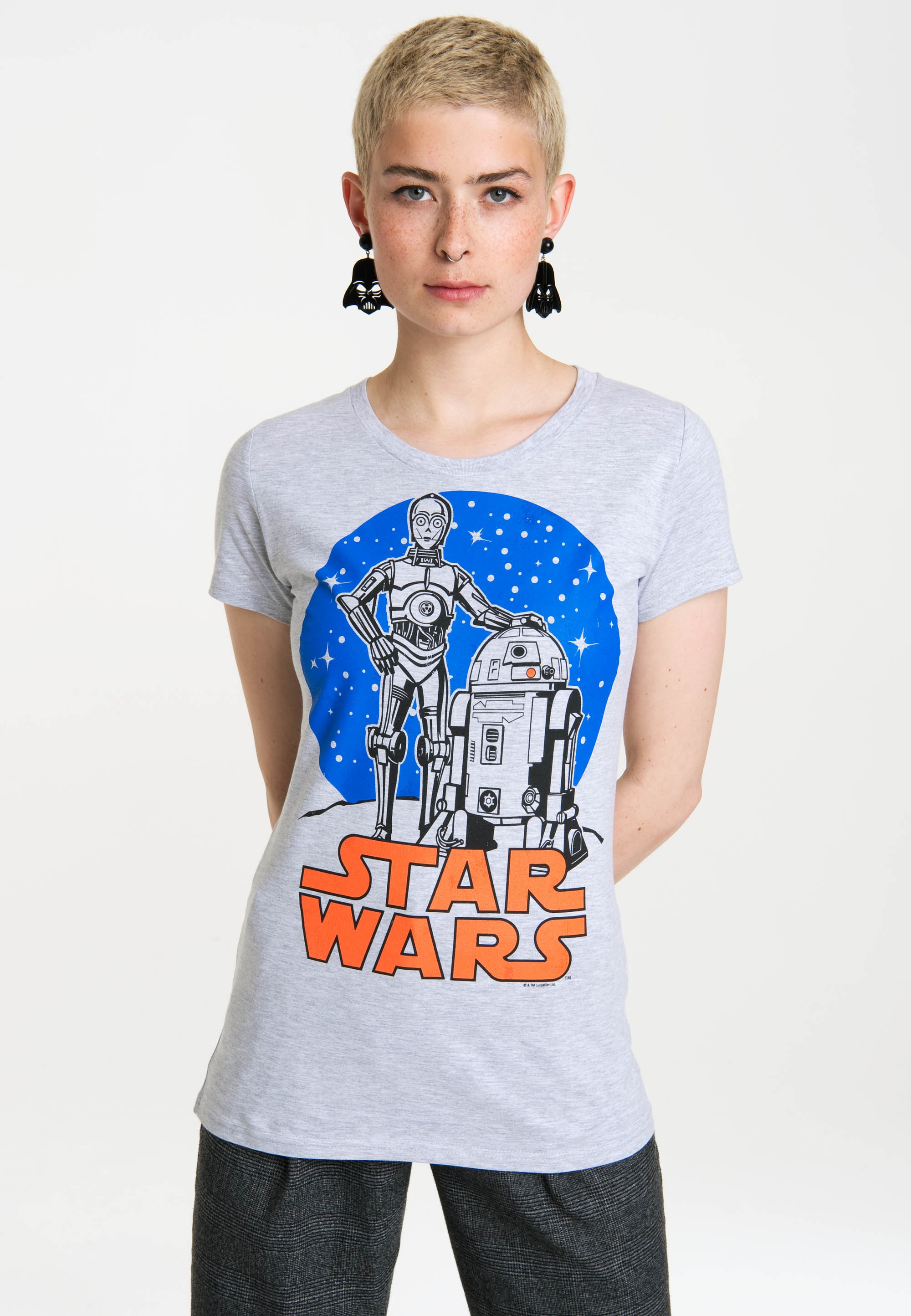 I\'m & »R2-D2 bestellen coolem C-3PO T-Shirt walking LOGOSHIRT Wars«, Star | Frontprint mit