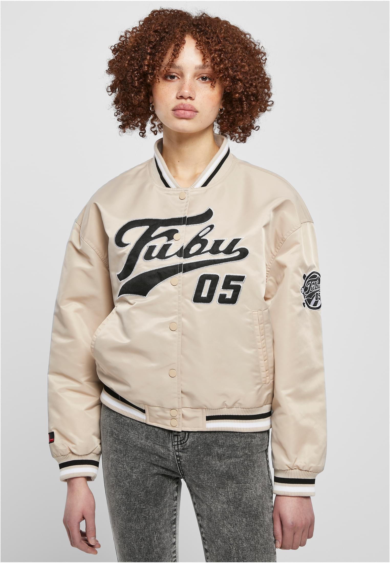 Jacket«, College Varsity Fubu FW231-016-3 Sommerjacke FUBU (1 ohne St.), Kapuze Satin »Damen online