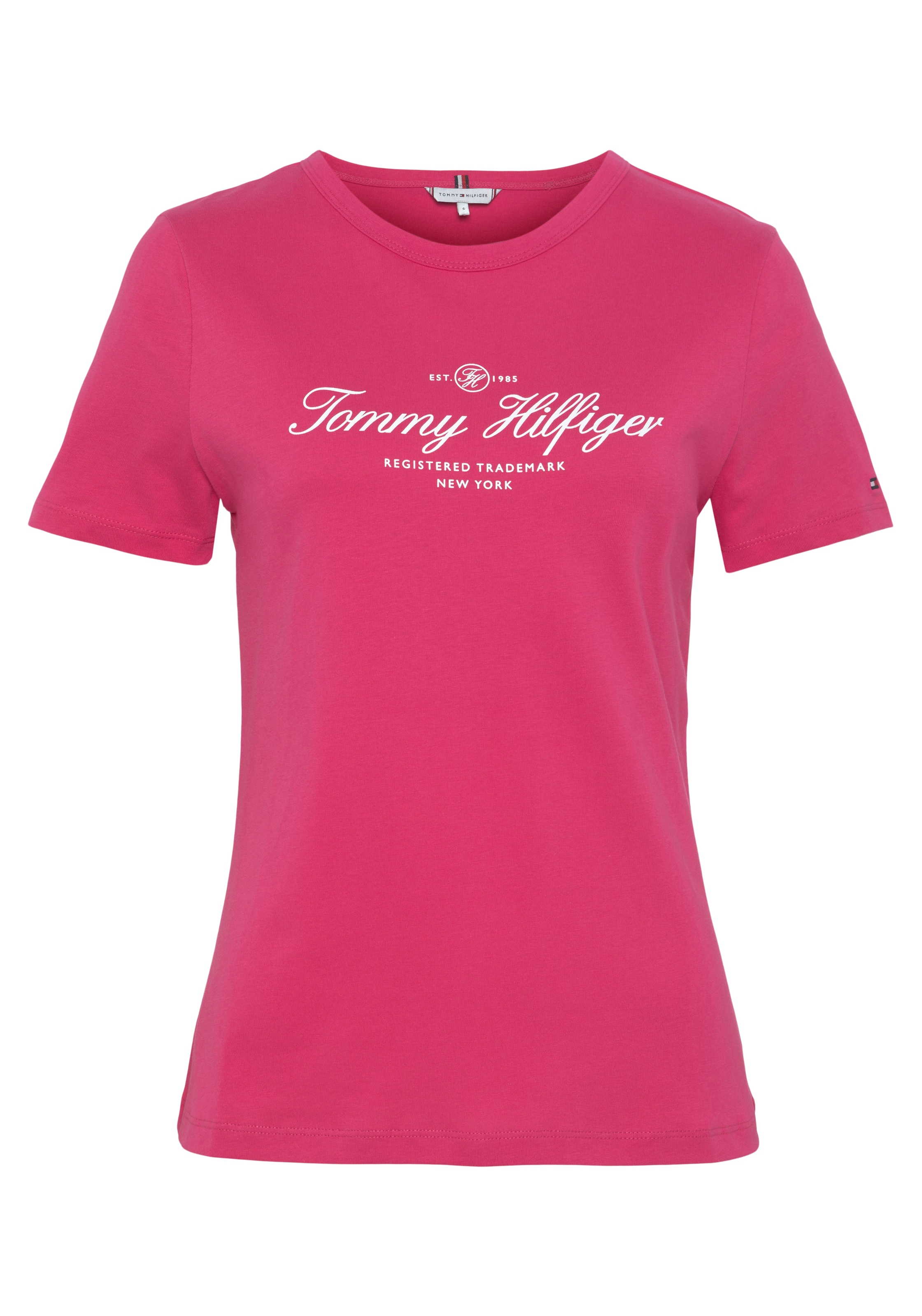 Tommy Hilfiger Rundhalsshirt »SLIM SIGNATURE C NK 1/2 SLV«, mit Tommy  Hilfiger Signature Logo-Schriftzug online