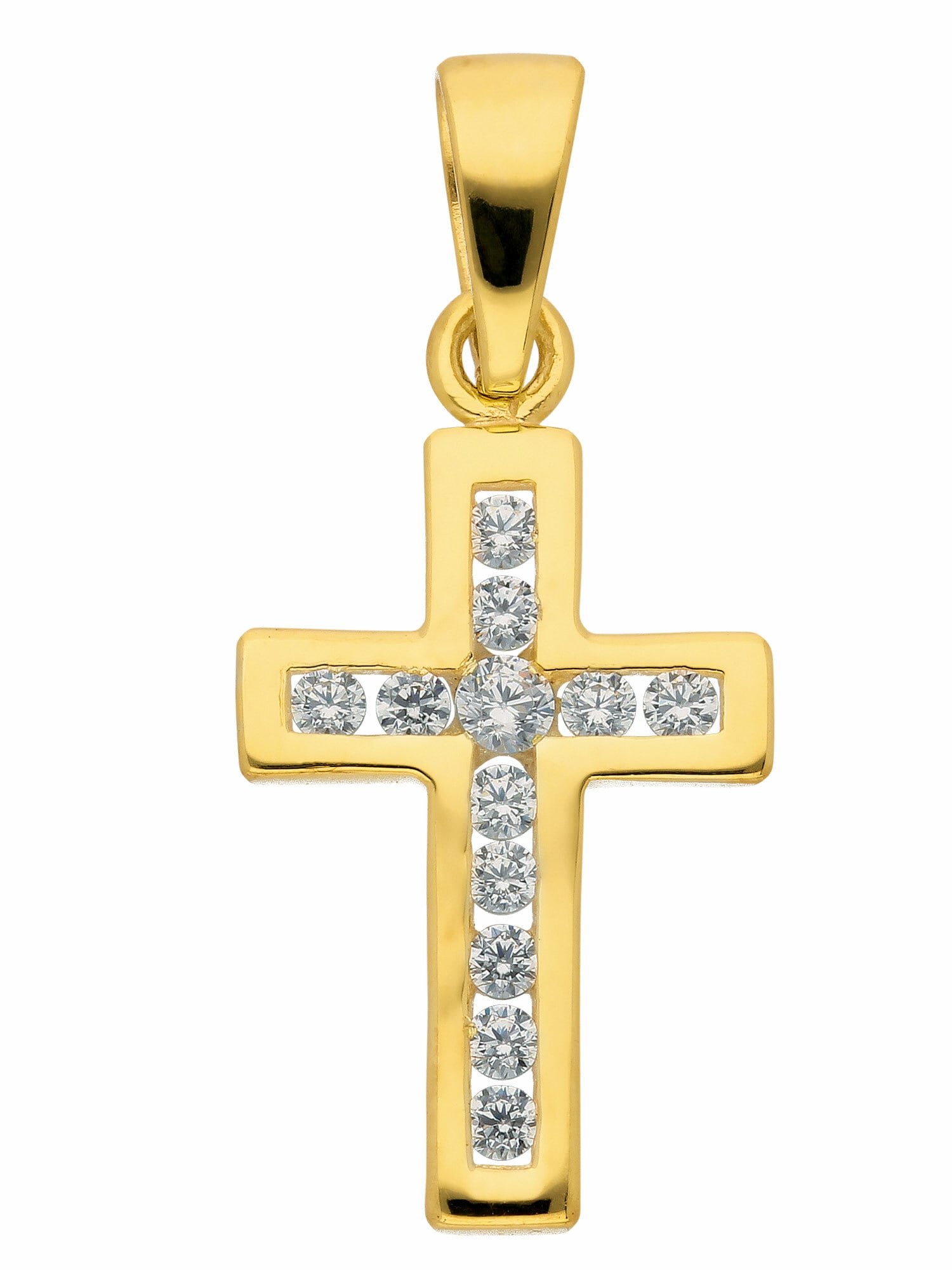 Adelia´s Kettenanhänger »375 Gold Kreuz Anhänger mit Zirkonia«, mit Zirkonia  Goldschmuck für Damen & Herren im Onlineshop | I'm walking