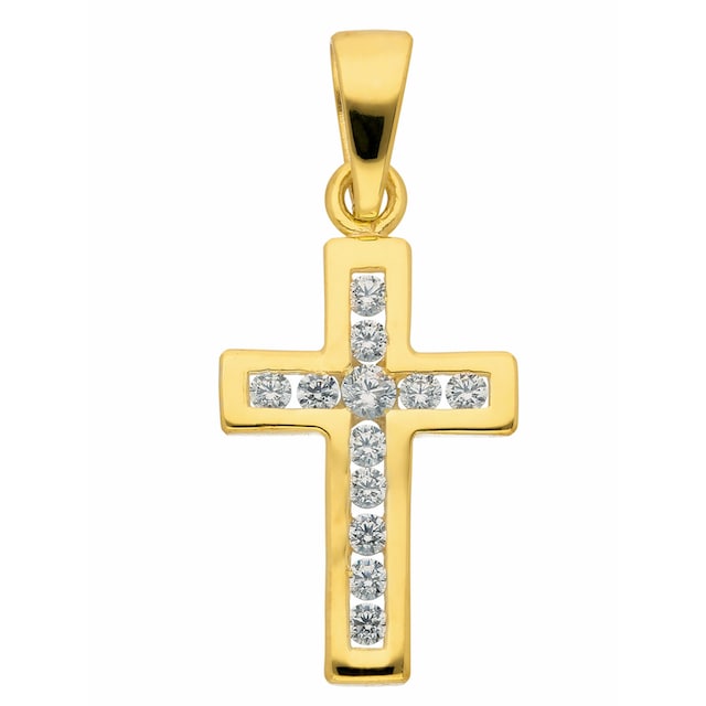 Adelia´s Kettenanhänger »375 Gold Kreuz Anhänger mit Zirkonia«, mit Zirkonia  Goldschmuck für Damen & Herren im Onlineshop | I\'m walking