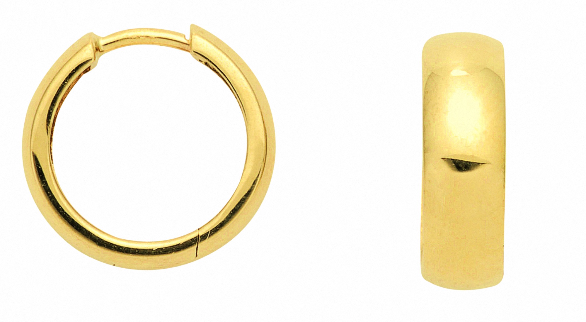 Adelia´s Paar Ohrhänger Damen Goldschmuck 585 Gold Ohrringe Goldschmuck Gold für 1 Damen / Paar Ø 585 Creolen mm 14