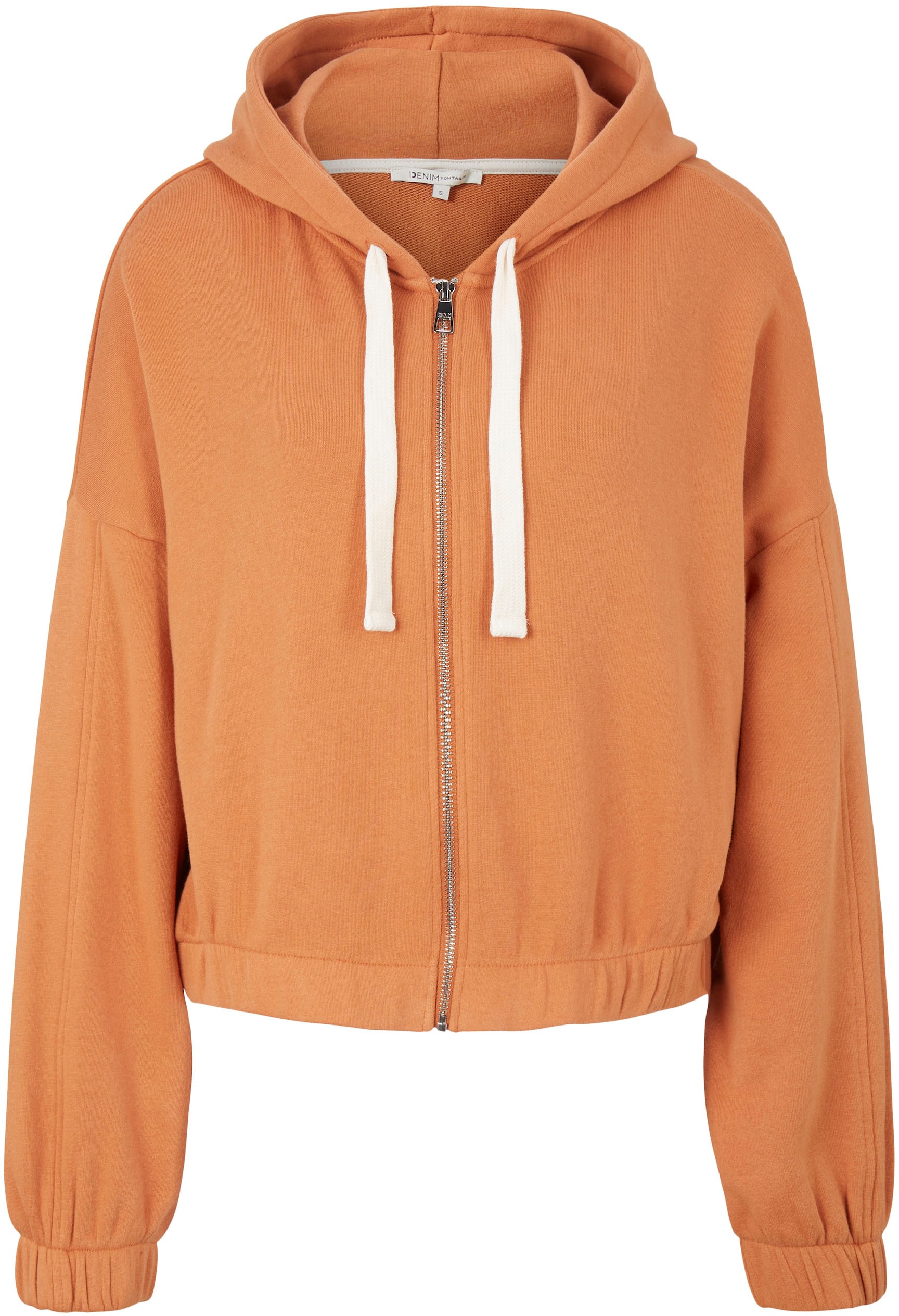 TOM TAILOR Denim Sweatjacke mit farblich abgesetzten Kordeln