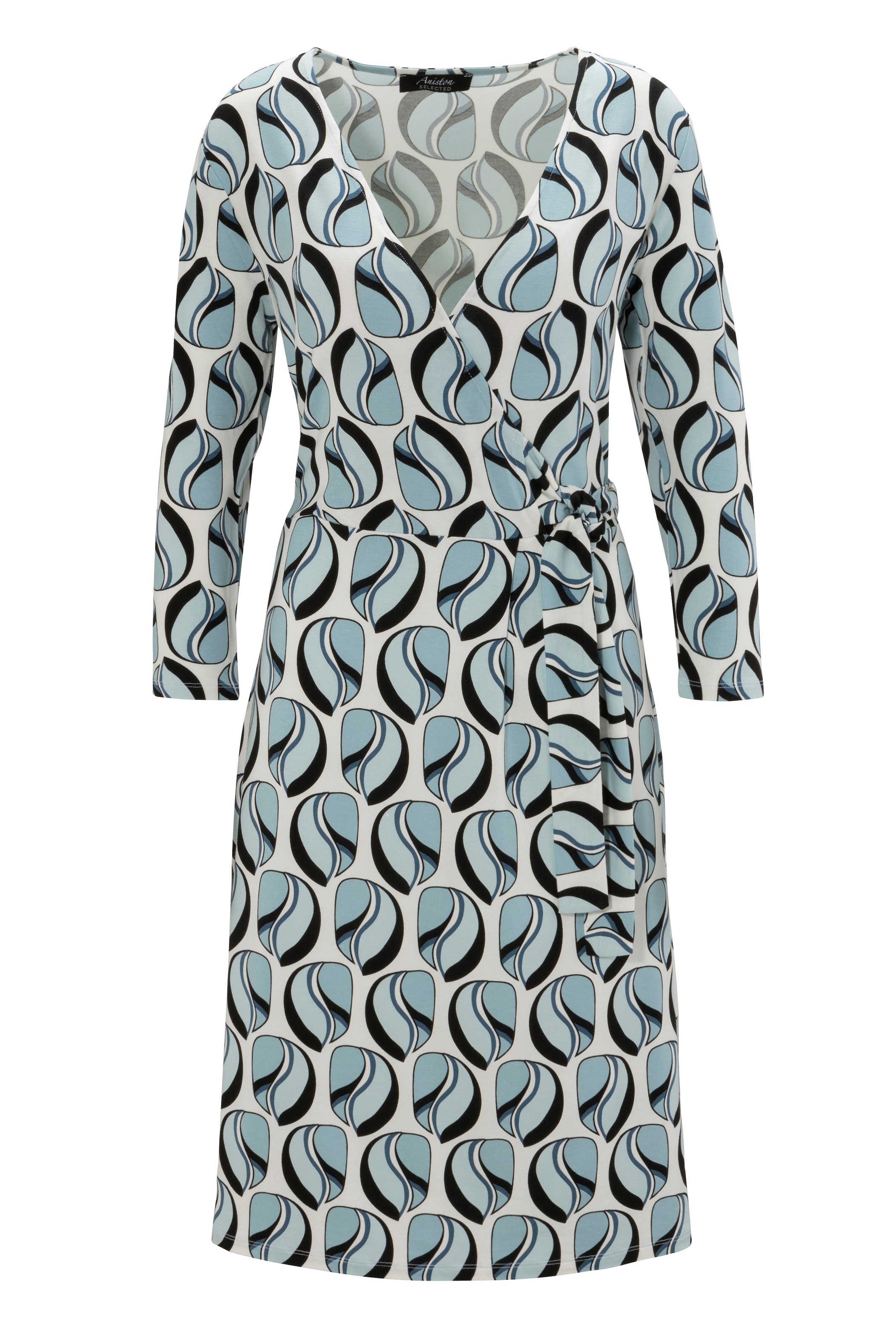 Jerseykleid, mit - Wickeloptik NEUE KOLLEKTION online | Bindedetail V-Ausschnitt in Aniston und kaufen SELECTED walking I\'m