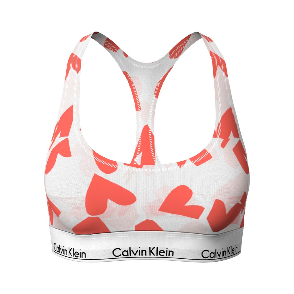 Calvin Klein Bralette BIKINI (FF) mit allover Herzchen-Print & Calvin Kein Logo-Elastikbund Calvin Klein Bralette BIKINI (FF) mit allover Herzchen-Print & Calvin Kein Logo-Elastikbund