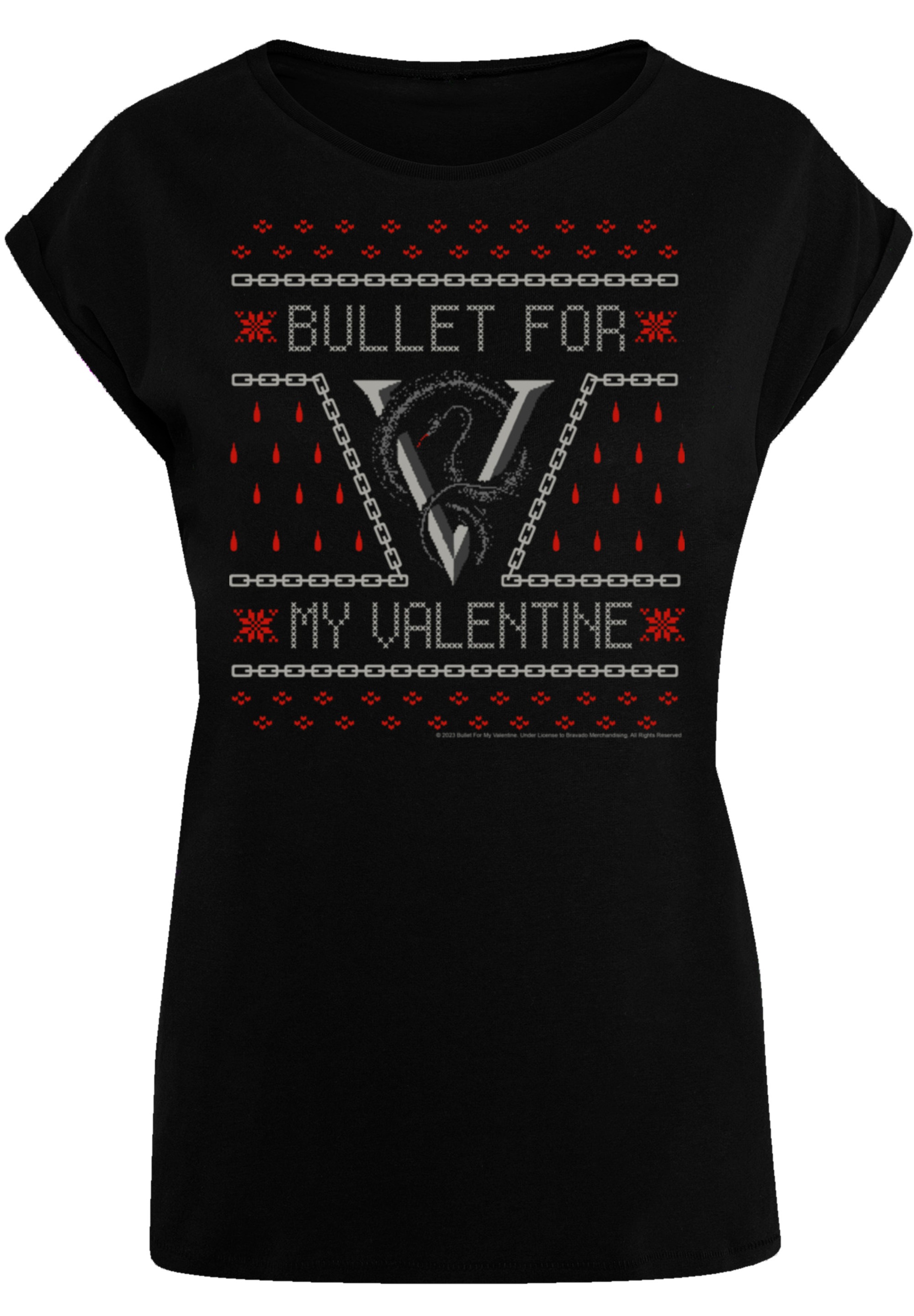 Valentine kaufen Qualität, for Metal T-Shirt walking F4NT4STIC Premium »Bullet online Christmas«, Band Rock-Musik, | Band my I\'m