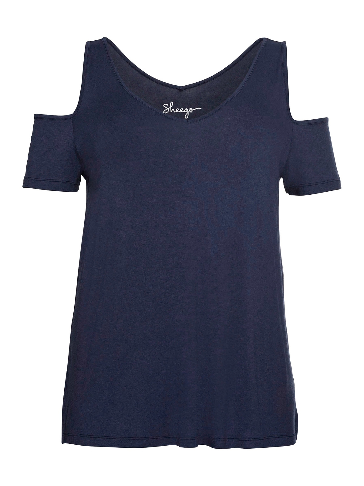 Sheego T-Shirt I\'m schulterfreien Größen«, mit bestellen Look »Große V-Ausschnitt, im walking 