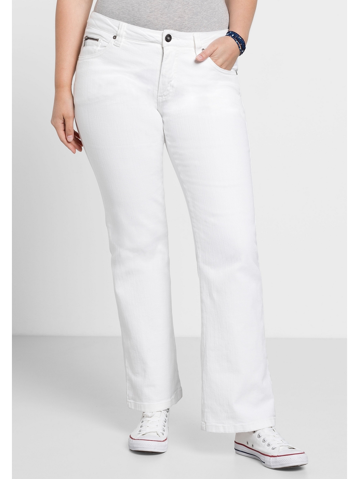 Sheego Bootcut-Jeans Größen«, | »Große I\'m 5-Pocket-Form, mit walking online in Used-Effekten