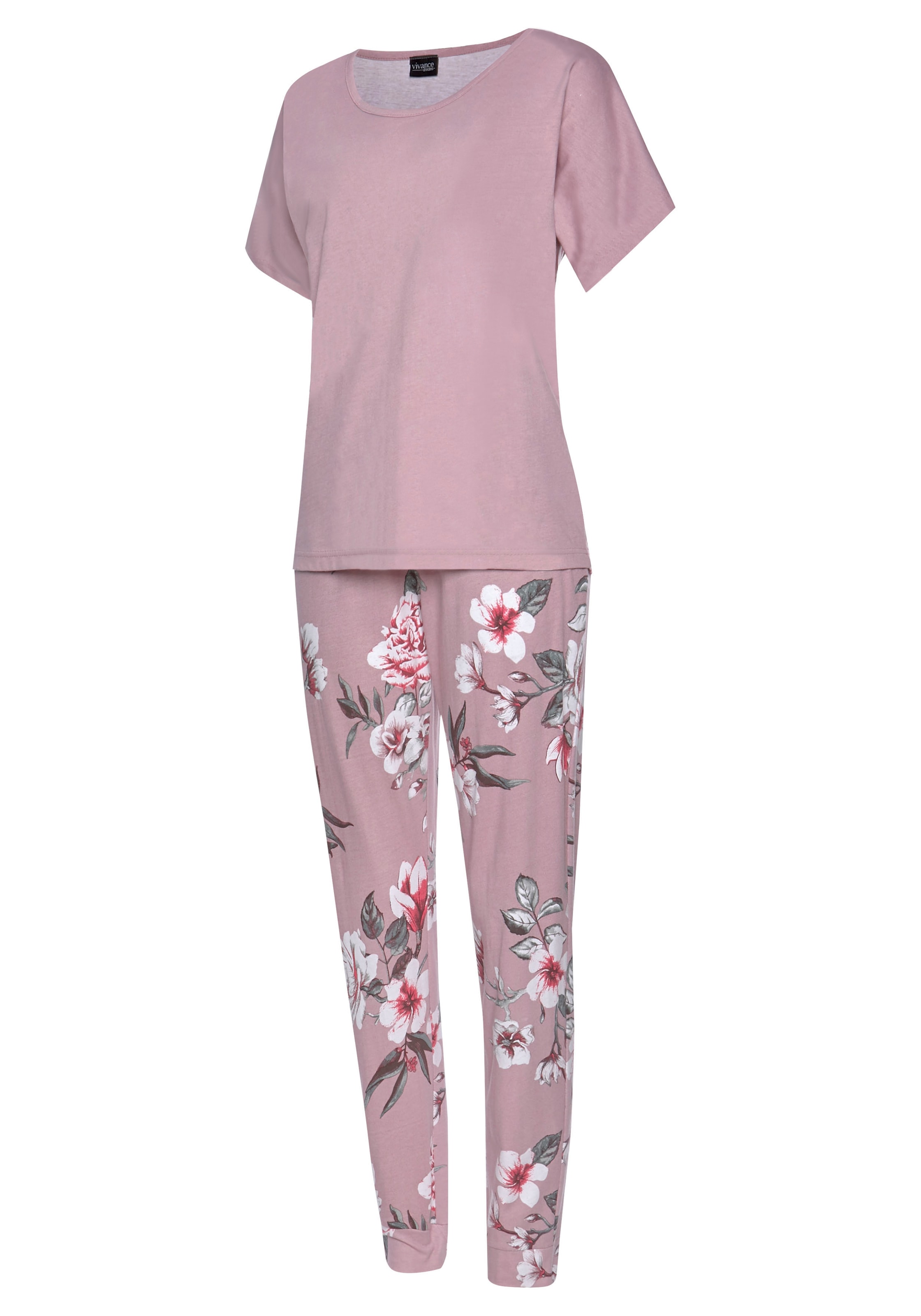 Vivance Dreams Pyjama, (4 tlg., & Stück), bestellen Blumendruck 2 mit auf Wäsche Rechnung