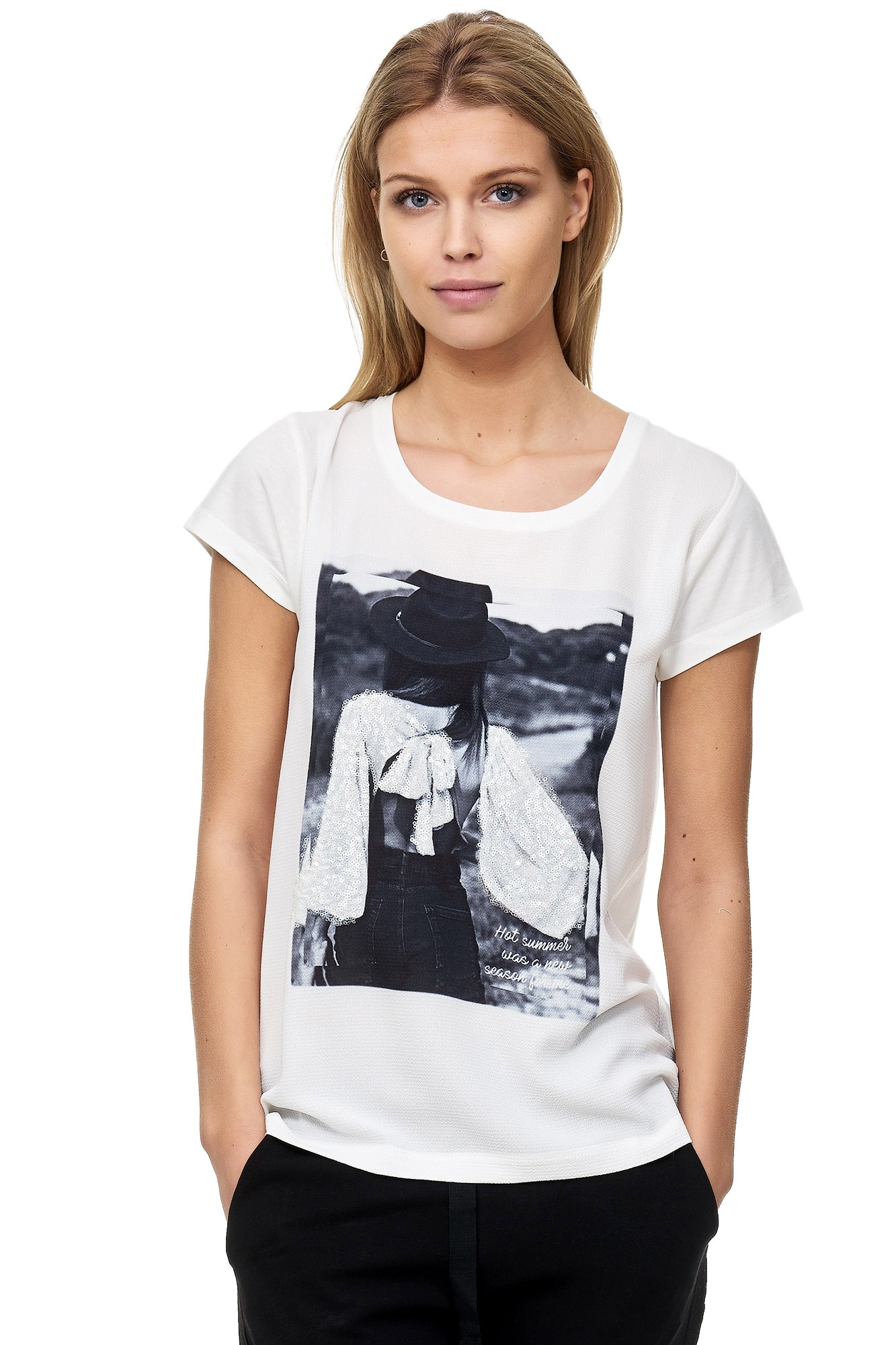 Decay T-Shirt, mit paillettenbesetztem Vintage-Print | I\'m online walking