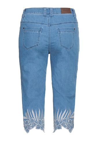 Sheego 3/4-Jeans »Jeans«, mit hochwertiger Stickerei und Spitzendetails kaufen