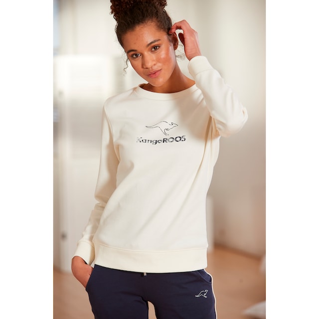 KangaROOS Sweatshirt, mit Kontrastfarbenem Logodruck, Loungeanzug kaufen |  I'm walking
