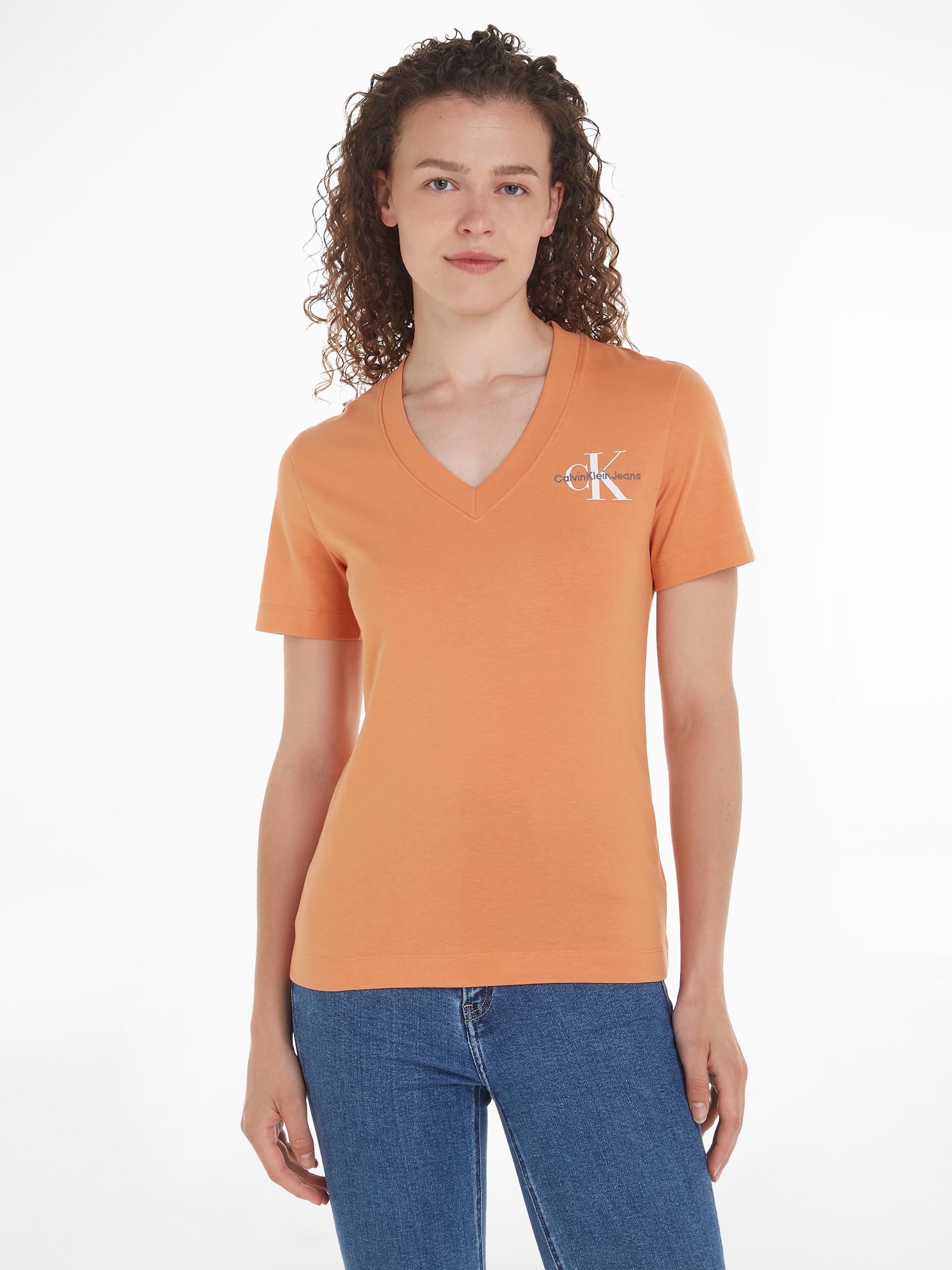 Calvin Klein Jeans V-Shirt »MONOLOGO Logodruck walking V-NECK mit I\'m | kaufen TEE«, SLIM