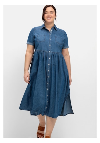 Sheego Jeanskleid »Große Größen«, mit Blusenkragen und Teilungsnaht kaufen