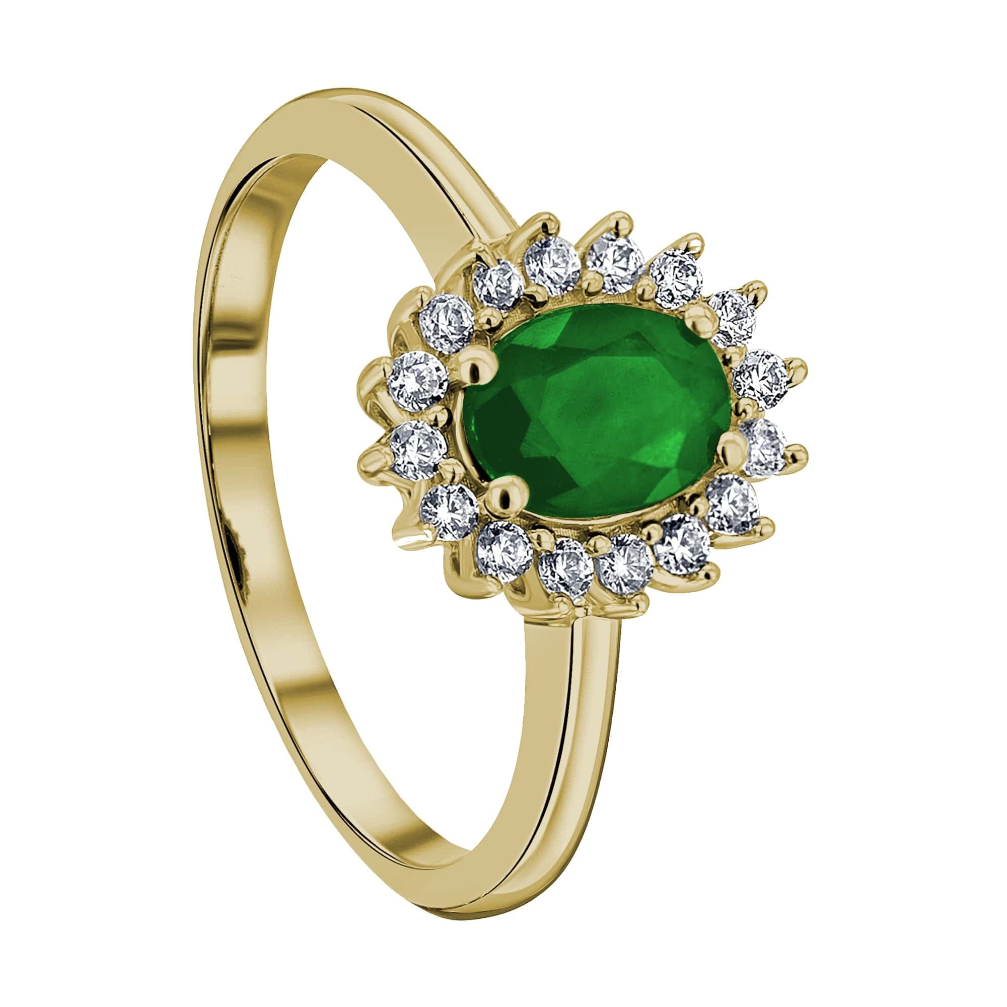 ONE ELEMENT Diamantring »0,25 I\'m Smaragd Gelbgold«, Schmuck Ring Diamant ct aus 585 Damen Gold walking | Brillant