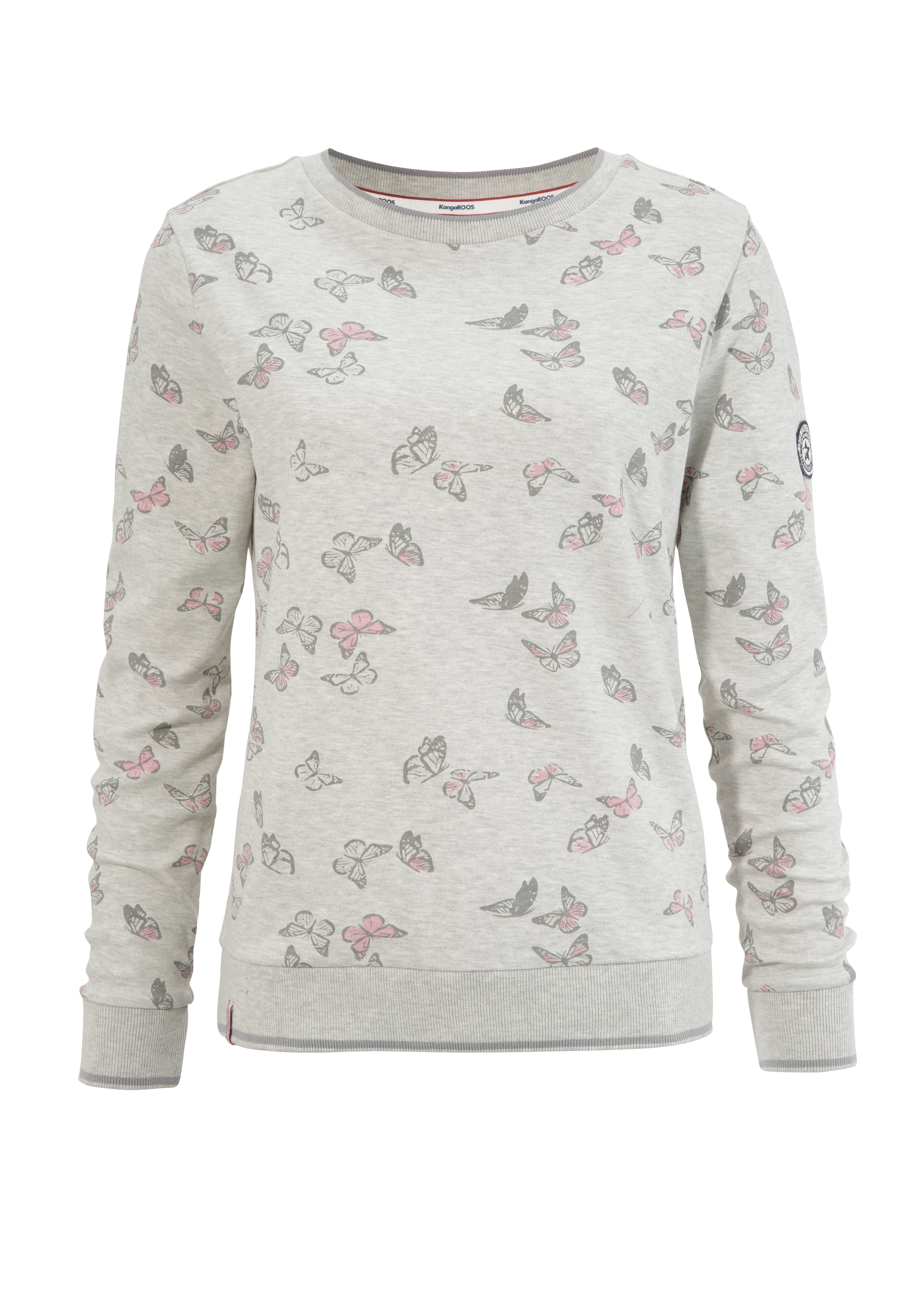 KangaROOS Sweatshirt, mit trendigem Schmetterlings-Allover-Druck | I\'m walking shoppen