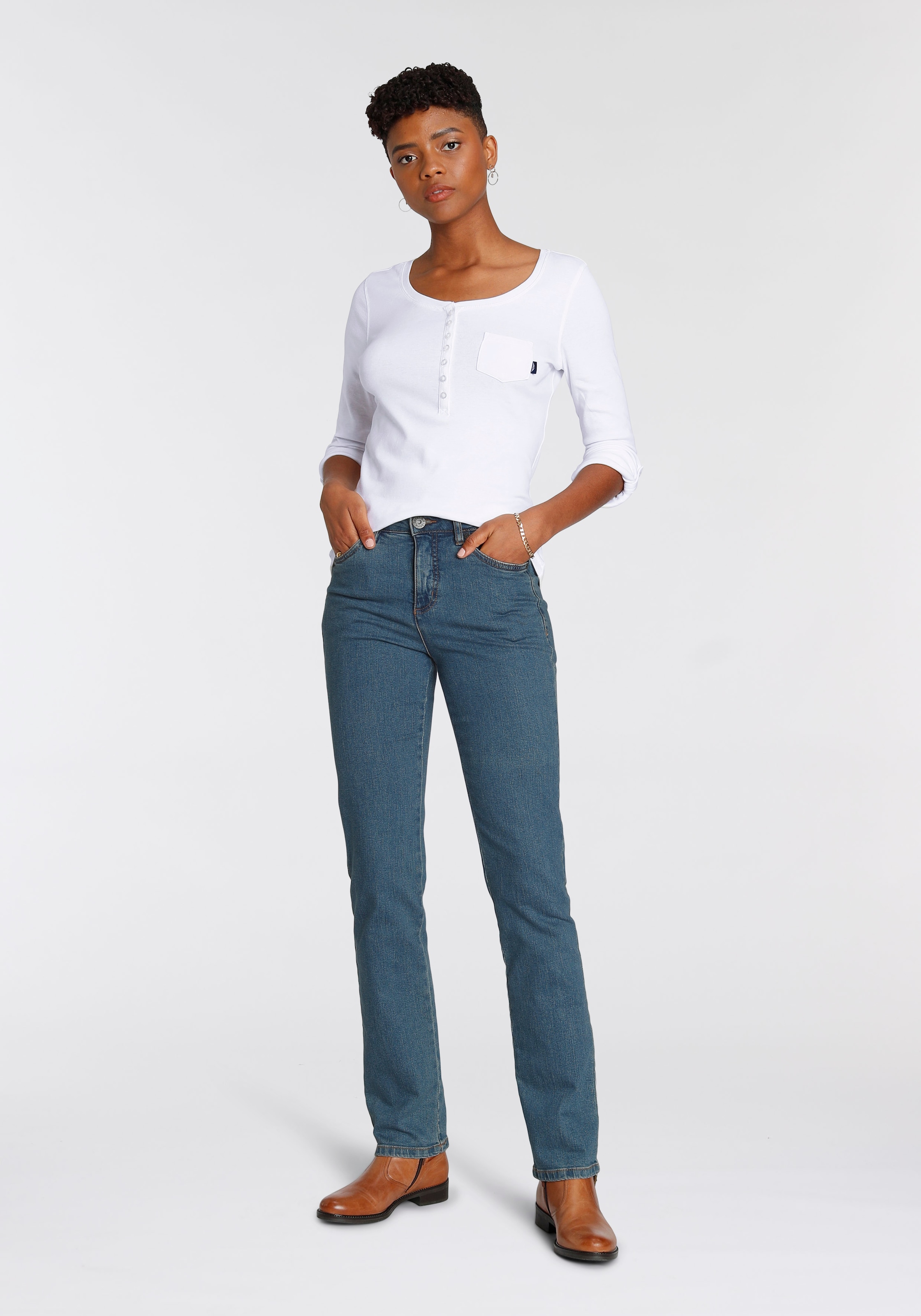 Arizona Gerade Jeans »Comfort-Fit«, High Waist online | I\'m walking