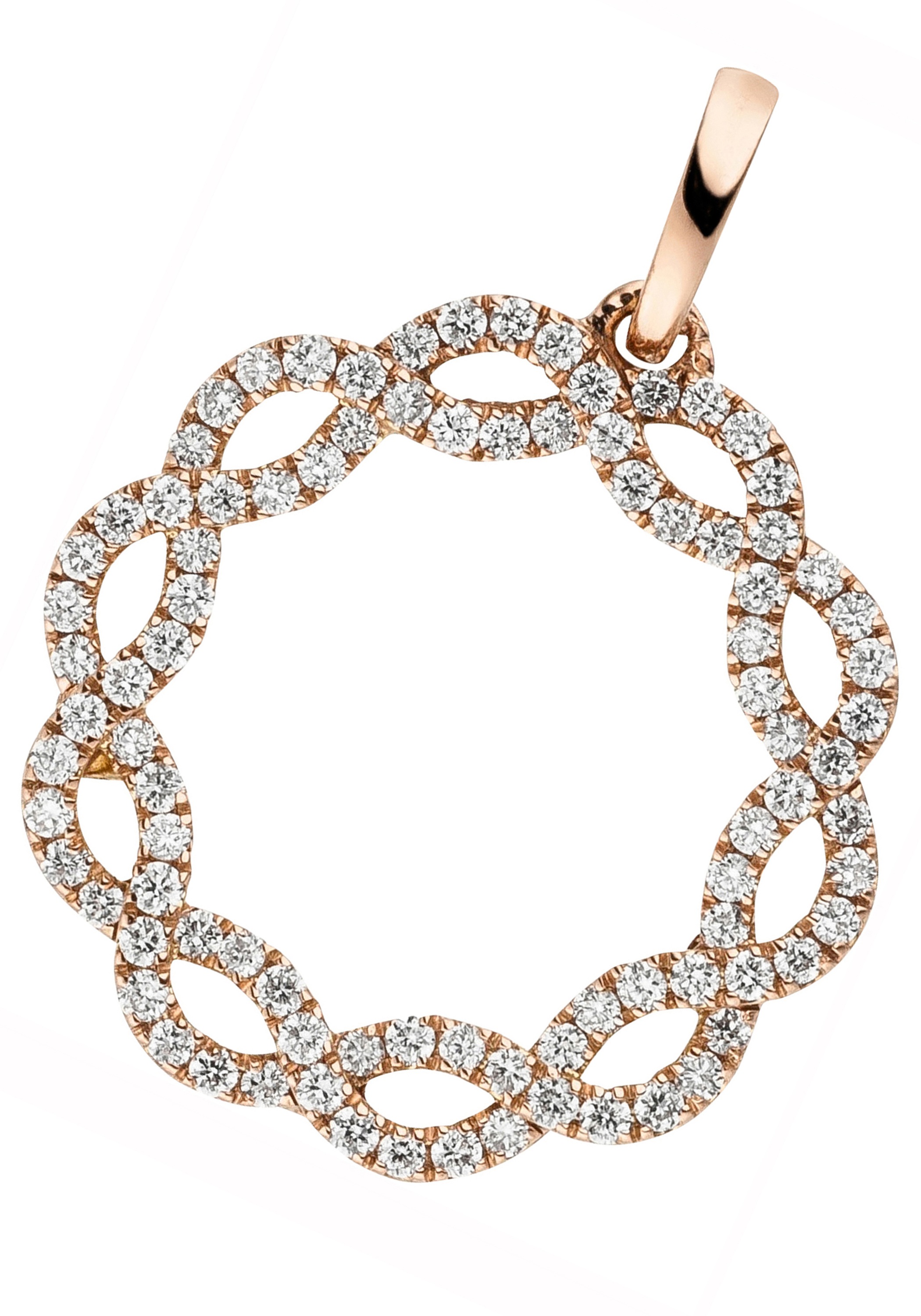 JOBO Kettenanhänger Anhänger mit 90 Diamanten 585 Roségold