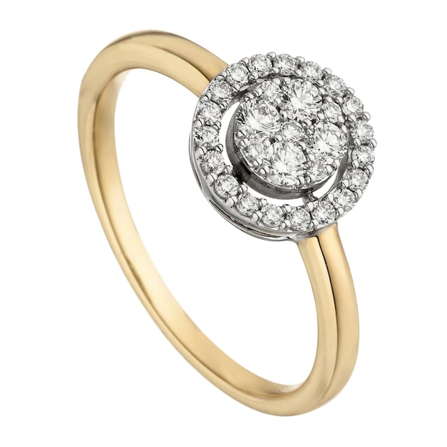 JOBO Fingerring »Ring mit 28 Diamanten«, 585 Gold bicolor kaufen | I'm  walking
