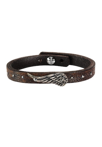 NOX Armband »Leder maron Edelstahl Flügel« kaufen