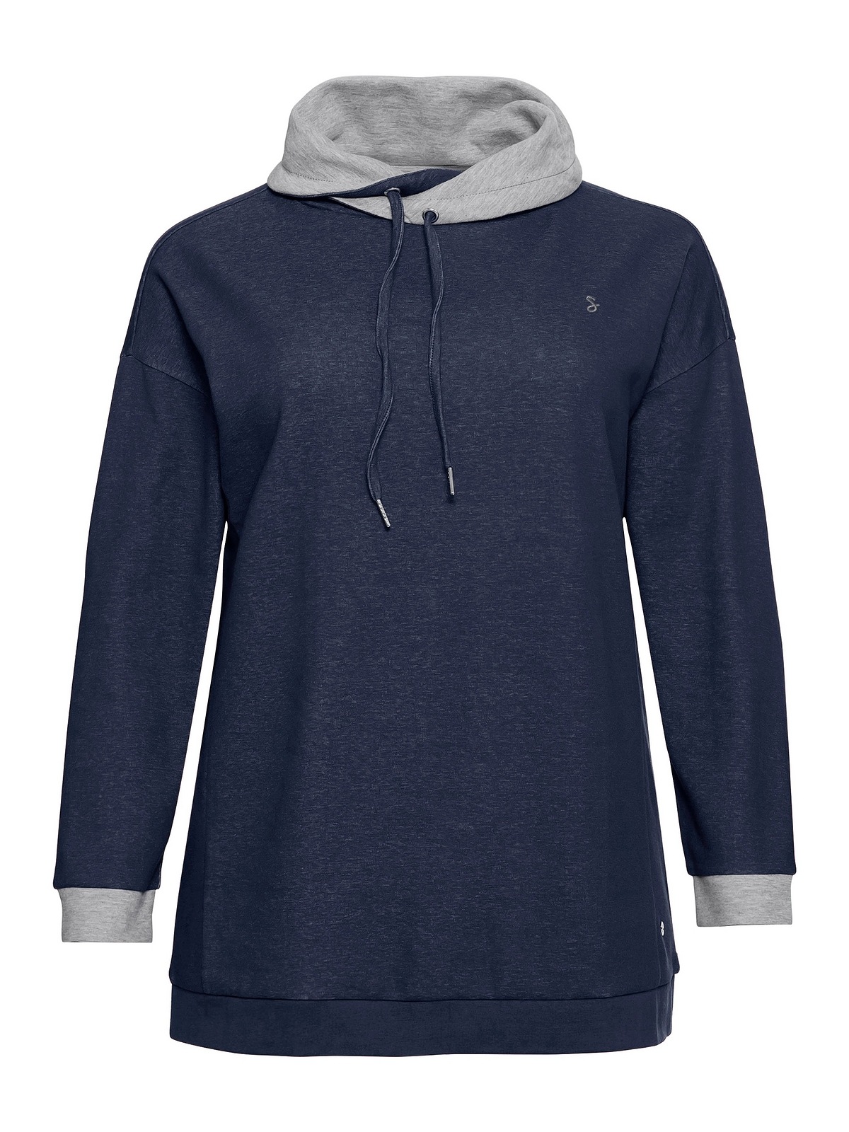 Sheego Kragen Große Sweatshirt Kontrastdetails und Größen mit weitem