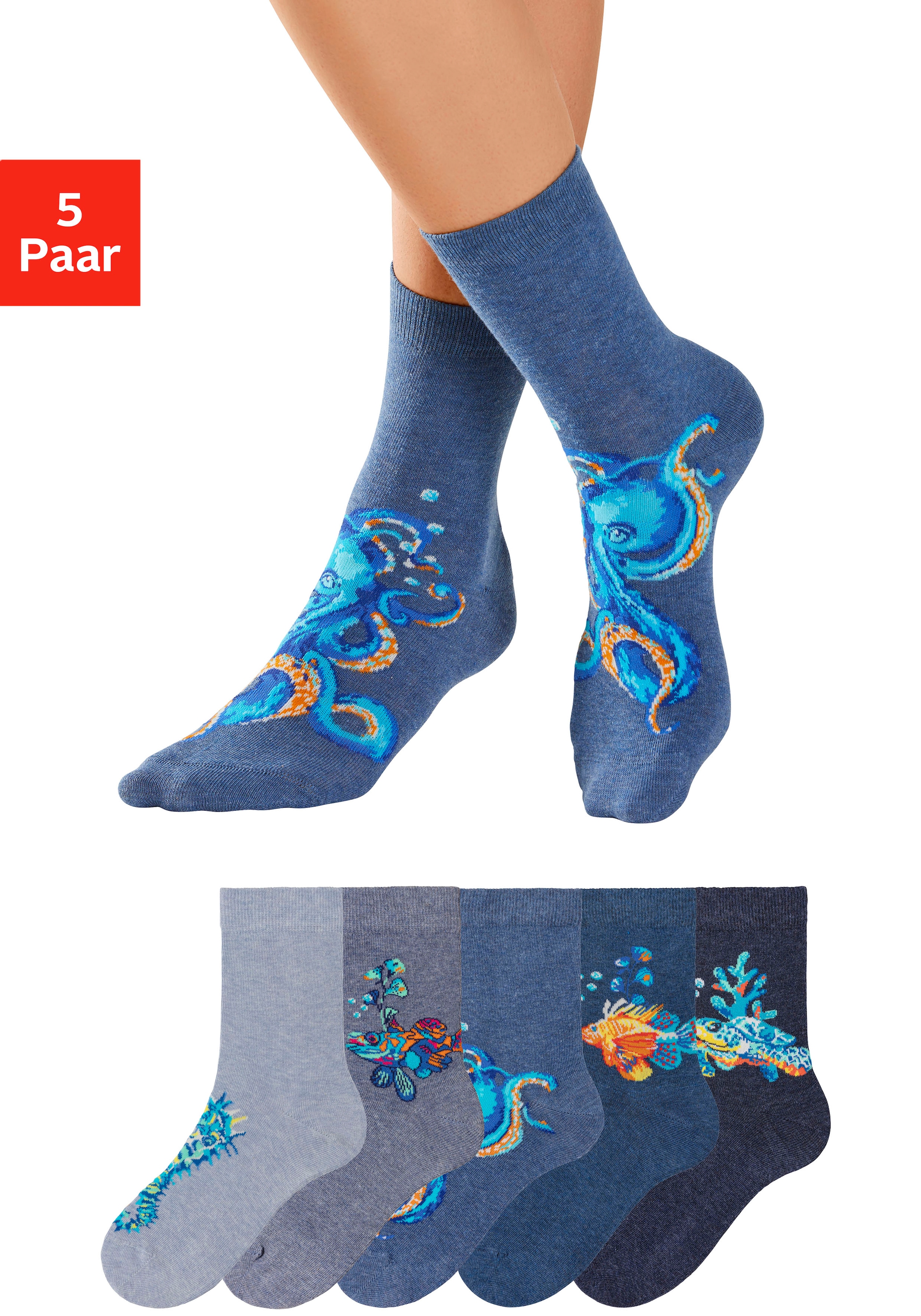 Camano Socken, (Packung, 6 walking Anteil kaufen online Paar), gekämmter Baumwolle an I\'m Hoher 