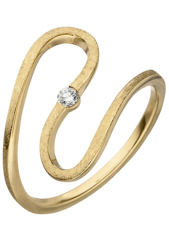 JOBO Fingerring, geschlängelt 585 Gold eismatt mit Diamant 0,05 ct. kaufen