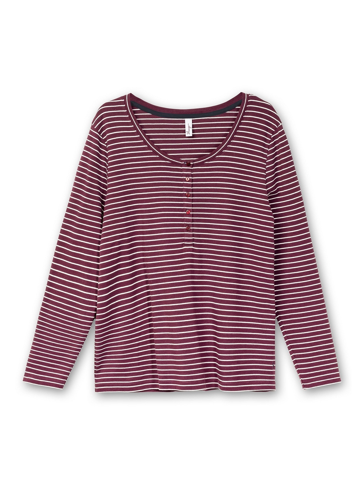Sheego Langarmshirt online Baumwolle, walking Größen«, aus | Knopfleiste kaufen mit »Große I\'m