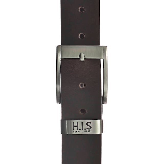 H.I.S I\'m kaufen Ledergürtel, | LOGO Metallschlaufe und walking mit Vollrindledergürtel