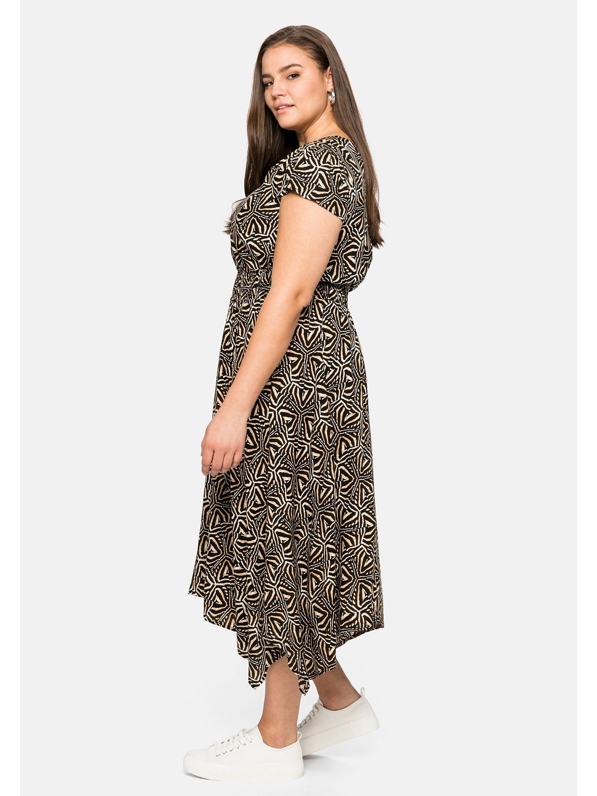 Druck, sheego by shoppen Größen«, mit »Große Browns grafischem Sommerkleid im Joe Zipfelschnitt