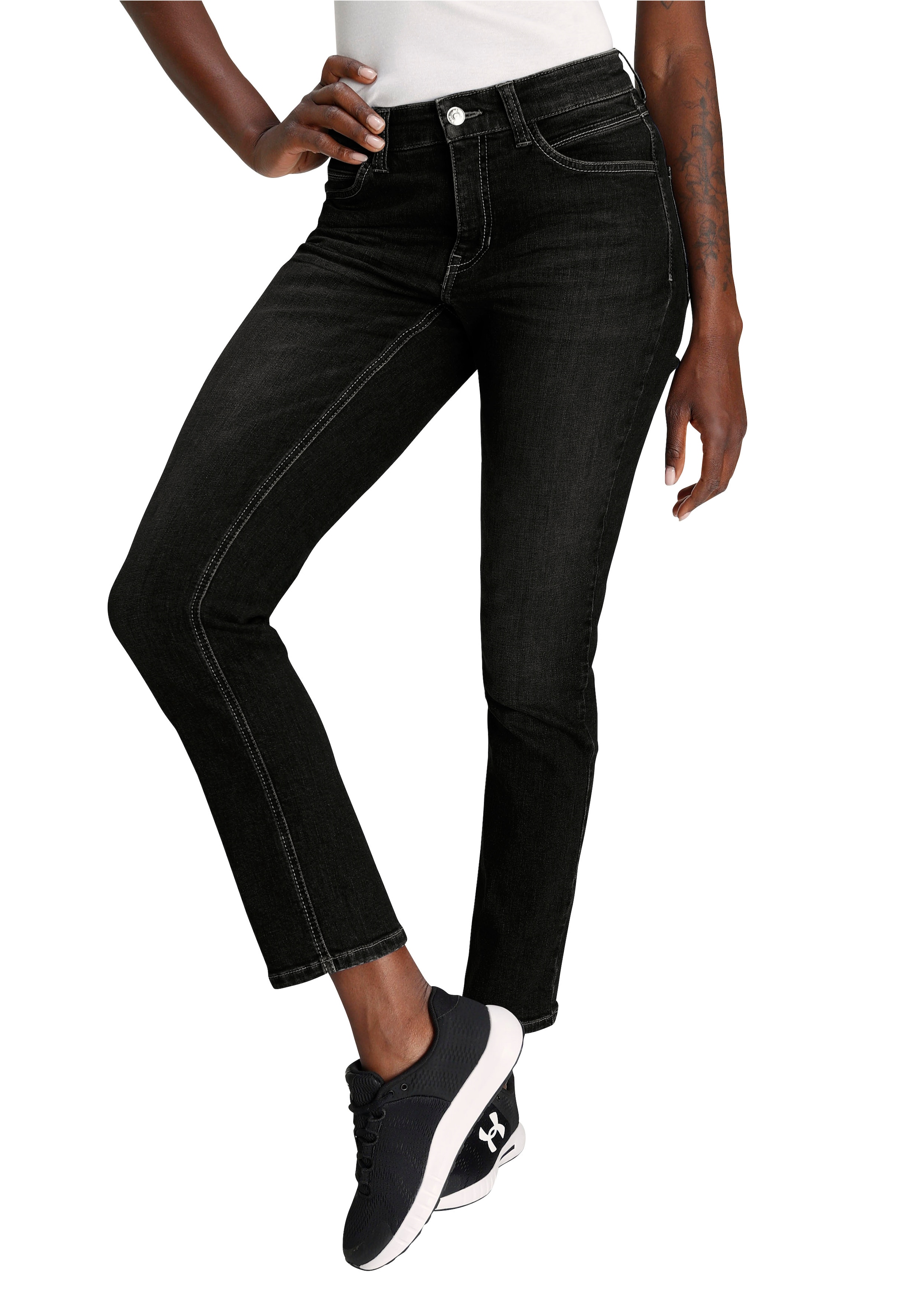 MAC Gerade Jeans »Melanie Wave-Glam«, Glizernsteinchen und Stickerei auf  den hinteren Taschen bestellen