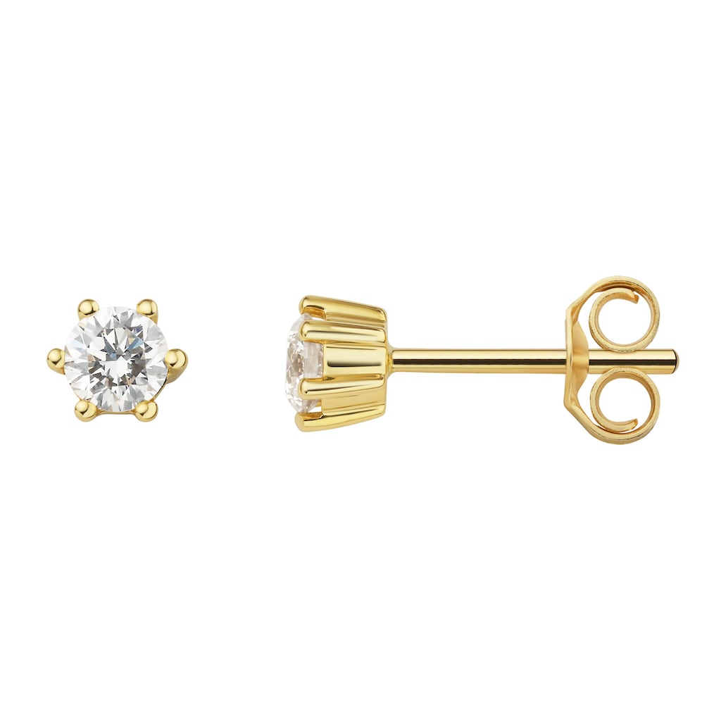 ONE ELEMENT Paar Ohrstecker 0 30 ct Diamant Brillant Ohrringe Ohrstecker aus 750 Gelbgold Damen Gold Schmuck